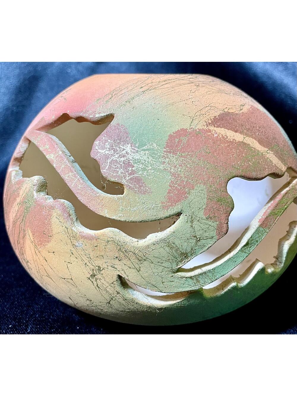 Terracotta Raku Pottery Hand Made Signed Hutchison 08